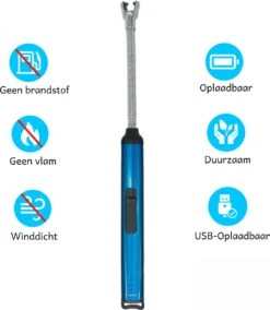 Elektrische Aansteker – USB Oplaadbaar - Blauw – Fornuis – BBQ – Openhaard – Lange Flexibele Aansteker -Keukengrill Winkel 1042x1200 1