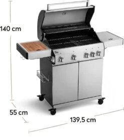 Burnhard Gas BBQ Big FRED Deluxe - 4 Branders - Incl. Keramische Infraroodbrander & Afdekhoes - Deluxe -Keukengrill Winkel 1063x1200 5
