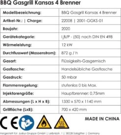 Kansas Gasgrill Barbecue - 4 Pits - RVS -Keukengrill Winkel 1077x1200 1