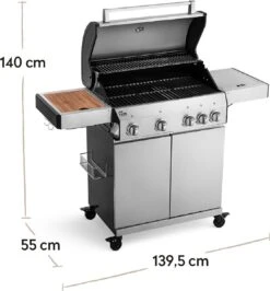 Burnhard Gas BBQ Big FRED Deluxe - 4 Branders - Incl. Keramische Infraroodbrander & Afdekhoes - Deluxe -Keukengrill Winkel 1113x1200 2