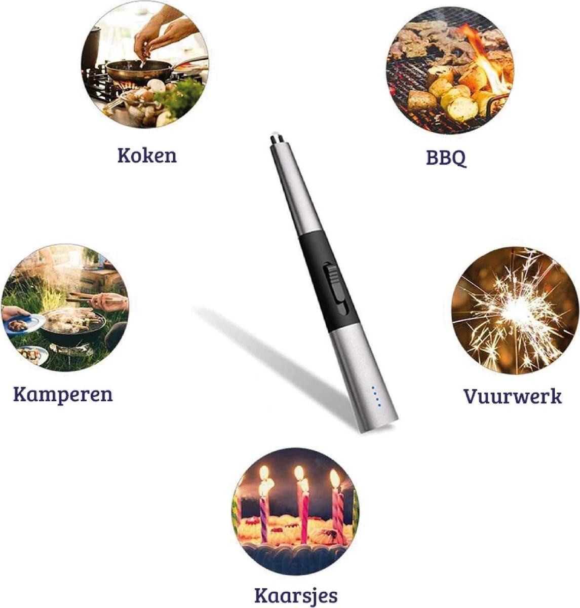 Allkinds Lange Elektrische Plasma Aansteker - USB Oplaadbaar - Vlamloze Elektrische Aansteker Voor Keuken, Kaars, BBQ Of Openhaard - Zwart - In- En Outdoor - Chique Design 3 Allkinds Lange Elektrische Plasma Aansteker - USB Oplaadbaar - Vlamloze Elektrische Aansteker Voor Keuken, Kaars, BBQ Of Openhaard - Zwart - In- En Outdoor - Chique Design - Afbeelding 3