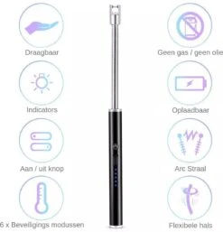 Merkloos BBQ Aansteker Oplaadbaar Met Usb Kabel - Elektrische Keuken Aansteker - Flexibele Aansteker - Zwart -Keukengrill Winkel 1155x1200 1