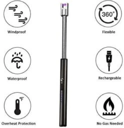 Le Cose USBurn-BBQ Aansteker-oplaadbare Aansteker Met Usb Kabel-Elektrische Plasma Aansteker-windbestendig En Buigzaam-zwart-USB-Lange Flexibele Aansteker -Keukengrill Winkel 1163x1200