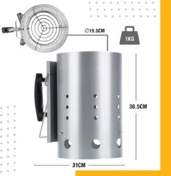 Kolen Starter GROOT - Brikettenstarter Met Veiligheidshandgreep - Snelstarter Voor Barbecue - BBQ Houtskool Starter 11 Kolen Starter GROOT - Brikettenstarter Met Veiligheidshandgreep - Snelstarter Voor Barbecue - BBQ Houtskool Starter -Keukengrill Winkel 1165x1200