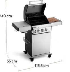 Burnhard Gas BBQ FRED JR. Deluxe - 2 Branders - Incl. Keramische Infraroodbrander & Afdekhoes - Deluxe -Keukengrill Winkel 1170x1200 1