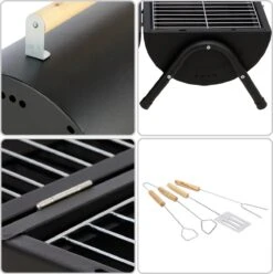 MaxxGarden BBQ - Houtskool Barbecue - Smoker Barbecue - Grilloppervlak (LxB) 38 X 52 Cm - Met Dubbel Grill Vlak - Zwart -Keukengrill Winkel 1196x1200 7