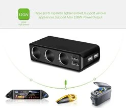 WiseGoods - Premium Auto Sigarettenaansteker Splitter - 4 Poorten USB - Autolader USB - Autolader Splitter - 12V Splitter -Keukengrill Winkel 1200x1031