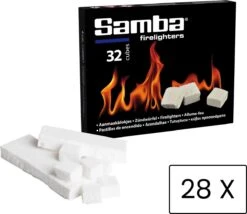 Samba Aanmaakblokjes Wit - Kerosine - 896 Stuks - Omdoos -Keukengrill Winkel 1200x1038