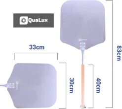 Qualux Pizzaschep Tweedelig – Pizzaschep Voor BBQ – Ophangbaar – Hout/rvs -Keukengrill Winkel 1200x1075