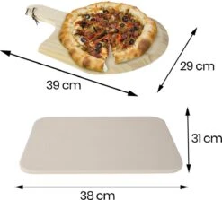 Buxibo 2in1 Pizzasteen - Voor BBQ & Oven - Inclusief Serveer Plank - Pizzabord/Pizzaplank - 30.5 X 38.1 X 1.4 Cm -Keukengrill Winkel 1200x1085