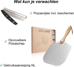 Pizzaschep – Inclusief Pizzasnijder – Opvouwbaar – Pizzaspatel – Pizza Schep – Taartschep – 30cm - Qwality -Keukengrill Winkel 1200x1095 3