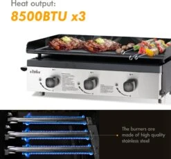 Bighorn Plancha Grill - Gasbarbecue – Tabletop – Draagbaar – 3 Branders -Keukengrill Winkel 1200x1118 2