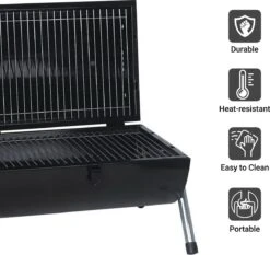 MaxxGarden BBQ - Houtskool Barbecue - Smoker Barbecue - Grilloppervlak (LxB) 38 X 52 Cm - Met Dubbel Grill Vlak - Zwart -Keukengrill Winkel 1200x1132 2