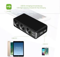 WiseGoods - Premium Auto Sigarettenaansteker Splitter - 4 Poorten USB - Autolader USB - Autolader Splitter - 12V Splitter -Keukengrill Winkel 1200x1135