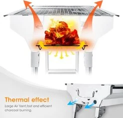 Uten - Houtskoolbarbecue - Opvouwbare Barbecue - Houtskoolbarbecues - Draagbare Camping Barbecue - 430 Roestvrij Staal Grill BBQ - 5-10 Persoon Tuin Buitenfeest - Zilver 15 Uten - Houtskoolbarbecue - Opvouwbare Barbecue - Houtskoolbarbecues - Draagbare Camping Barbecue - 430 Roestvrij Staal Grill BBQ - 5-10 Persoon Tuin Buitenfeest - Zilver -Keukengrill Winkel 1200x1152