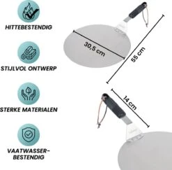 Nowad Pizzaschep RVS Rond - 30,5 Cm - PVC Handvat -Keukengrill Winkel 1200x1179 3