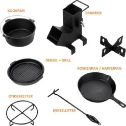 Dutch Mountains Gietijzeren Pannenset 7-delig - Dutch Oven – Braadpan - Grillpan - Hapjespan - Kookset In Houten Transportkist - Deksellifter - Brander 12 Dutch Mountains Gietijzeren Pannenset 7-delig - Dutch Oven – Braadpan - Grillpan - Hapjespan - Kookset In Houten Transportkist - Deksellifter - Brander -Keukengrill Winkel 1200x1197 6
