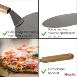 Pizzaschep 30 Cm Voor Oven Of BBQ - Rond - RVS - Met Houten Handvat -Keukengrill Winkel 1200x1198 7