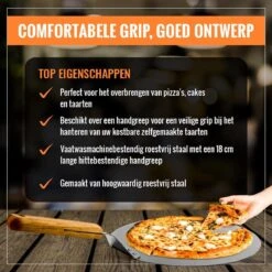 Inpro Pizzaschep RVS - Rond - Voor BBQ En Oven - Pizzaspatel - Taartschep - Houten Handvat - BBQ Gereedschap - Keukengerei - 30 Cm Diameter - Spatel -Keukengrill Winkel 1200x1200 100