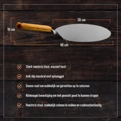 Inpro Pizzaschep RVS - Rond - Voor BBQ En Oven - Pizzaspatel - Taartschep - Houten Handvat - BBQ Gereedschap - Keukengerei - 30 Cm Diameter - Spatel -Keukengrill Winkel 1200x1200 102