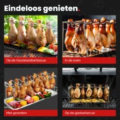 GrillX Kippenvleugelhouder - Kiphouder Voor BBQ & Oven - RVS - BBQ Accesoires -Keukengrill Winkel 1200x1200 125