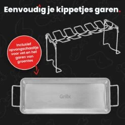 GrillX Kippenvleugelhouder - Kiphouder Voor BBQ & Oven - RVS - BBQ Accesoires -Keukengrill Winkel 1200x1200 126