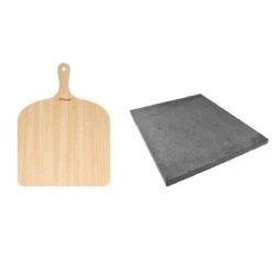 ETNA Pizza Set - Grote Pizzasteen & GRATIS Pizzaschep - 30 Cm X 38 Cm - Echt Italiaanse Pizzasteen - Broodbaksteen - BBQ Pizzasteen - Gemaakt Van Lavasteen Uit De Etna - Non-stick - Eppicotispai -Keukengrill Winkel 1200x1200 133