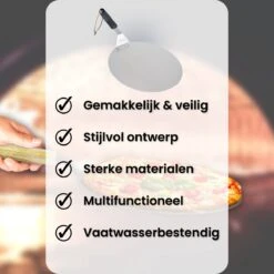 Nowad Pizzaschep RVS Rond - 30,5 Cm - PVC Handvat -Keukengrill Winkel 1200x1200 147