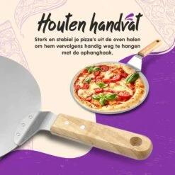 Nowad Pizzaschep RVS Rond Voor BBQ En Oven - 30,5 Cm - Pizzaspatel - Taartschep - Houten Handvat - Ophangbaar - Rond - Vaatwasbestendig - Keukenaccessoires -Keukengrill Winkel 1200x1200 168