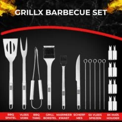GrillX Barbecue Gereedschap Set - 19-delig - Inclusief Luxe Draagtas - BBQ Accesoires - Gereedschapset -Keukengrill Winkel 1200x1200 201