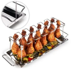 Blumtal BBQ Rek - Robuuste Roestvrijstalen Kippenpoot Rek - Voor 12 Poten - Kippengrillstandaard - Vaatwasmachinebestendig -Keukengrill Winkel 1200x1200 275