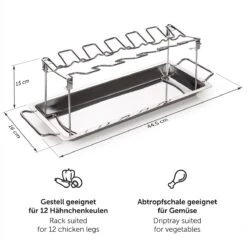 Blumtal BBQ Rek - Robuuste Roestvrijstalen Kippenpoot Rek - Voor 12 Poten - Kippengrillstandaard - Vaatwasmachinebestendig -Keukengrill Winkel 1200x1200 276