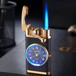 Flametimer Exclusieve Aansteker Met Horloge, 2 Stuks Willekeurig, Winddichte Draagbare Kaars Aansteker Voor Kaars Koken BBQ, Vuurwerk, Zak Zaklamp Aansteker Met Geschenkdoos, Cool Gift -Keukengrill Winkel 1200x1200 388