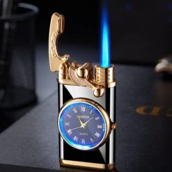 Flametimer Exclusieve Aansteker Met Horloge, 2 Stuks Willekeurig, Winddichte Draagbare Kaars Aansteker Voor Kaars Koken BBQ, Vuurwerk, Zak Zaklamp Aansteker Met Geschenkdoos, Cool Gift -Keukengrill Winkel 1200x1200 389