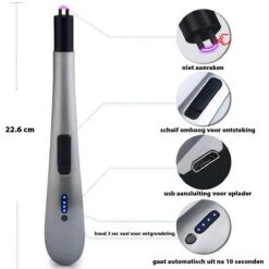 Oplaadbare Lange Elektrische Aansteker - Zilver - Duurzame Plasma Aansteker - Inclusief Cadeauverpakking - BBQ - Kaarsen 10 Oplaadbare Lange Elektrische Aansteker - Zilver - Duurzame Plasma Aansteker - Inclusief Cadeauverpakking - BBQ - Kaarsen -Keukengrill Winkel 1200x1200 401