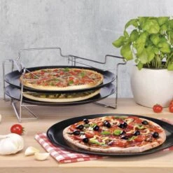 Merkloos Pizzaplaat Bakset Met 3 Bakplaten 16 X 31 Cm- Pizza Rek 3-delig - Pizzabakset Met Standaard/rek -Keukengrill Winkel 1200x1200 435