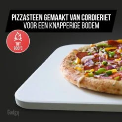 Gadgy Pizzasteen Met Pizzaschep – Cordieriet Voor Knapperige Pizzabodem – Pizzasteen Voor BBQ, Oven Of Kamado - Pizzaspatel - Pizza Set -Keukengrill Winkel 1200x1200 461