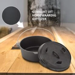 Dutch Mountains Gietijzeren Pannenset 7-delig - Dutch Oven – Braadpan - Grillpan - Hapjespan - Kookset In Houten Transportkist - Deksellifter - Brander 11 Dutch Mountains Gietijzeren Pannenset 7-delig - Dutch Oven – Braadpan - Grillpan - Hapjespan - Kookset In Houten Transportkist - Deksellifter - Brander -Keukengrill Winkel 1200x1200 473