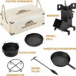 Dutch Mountains Gietijzeren Pannenset 7-delig - Dutch Oven – Braadpan - Grillpan - Hapjespan - Kookset In Houten Transportkist - Deksellifter - Brander 14 Dutch Mountains Gietijzeren Pannenset 7-delig - Dutch Oven – Braadpan - Grillpan - Hapjespan - Kookset In Houten Transportkist - Deksellifter - Brander -Keukengrill Winkel 1200x1200 474