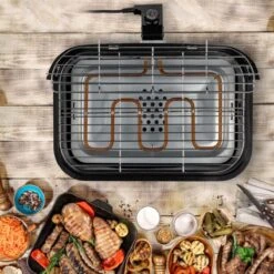 Princess 112252 Hybride Barbecue – Elektrische BBQ - Tafelmodel - 2000W - 44x 29cm - Gebruik Elektrisch Of Met Kolen -Keukengrill Winkel 1200x1200 508