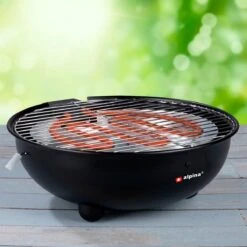 Alpina Elektrische BBQ - Tafel-Barbecue - Geen Rook - Binnen Barbecueën - 1250W - Ø 30 Cm - Zwart -Keukengrill Winkel 1200x1200 528