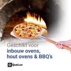Qualux Pizzaschep Tweedelig – Pizzaschep Voor BBQ – Ophangbaar – Hout/rvs -Keukengrill Winkel 1200x1200 60