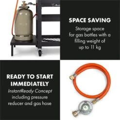 Klarstein Kingsville Double Barbecue - Houtskool- En Gasbarbecue - Smoker BBQ - Inclusief Deksels En Thermometer - Met 2 Roosters - Zwart -Keukengrill Winkel 1200x1200 608