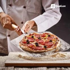Qualux Pizzaschep Tweedelig – Pizzaschep Voor BBQ – Ophangbaar – Hout/rvs -Keukengrill Winkel 1200x1200 61