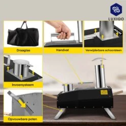 Vevor® Pizza Oven - Professionele Pizza Oven - Buitenkeuken - Pizza Gourmet - Barbecue - RVS - Tot 600°C - Met Draagtas -Keukengrill Winkel 1200x1200 677
