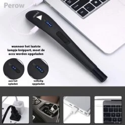 Oplaadbare Lange Elektrische Aansteker - Zwart - Duurzame Plasma Aansteker - Inclusief Cadeauverpakking - BBQ - Kaarsen -Keukengrill Winkel 1200x1200 7