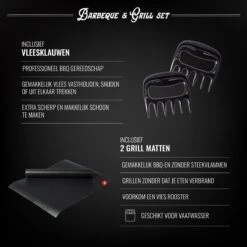 Mountain Jack® 40-Delige Luxe BBQ Grill Accessoires Set In Roestvrij Staal – Barbecue Gereedschap – Tangenset, Vlees Thermometer, Vleestang, Borstel, Spiezen, Vleesmes, Vleesvork -Keukengrill Winkel 1200x1200 806