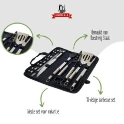 Krumble 18-delige Barbecue Set / Roestvrijstalen BBQ Set Van 18 / Inclusief Handige Opbergtas - RVS -Keukengrill Winkel 1200x1200 96