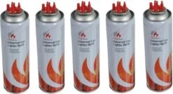 5x Aansteker Gas / Butaan Gasfles 250 Ml