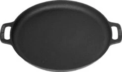 Valhal Outdoor Skillet / Plancha / Koekenpan - Gietijzer - Diameter 35cm, Twee Handvatten, VH35F